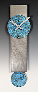 Narrow Steel & Verdi Pendulum Clock
